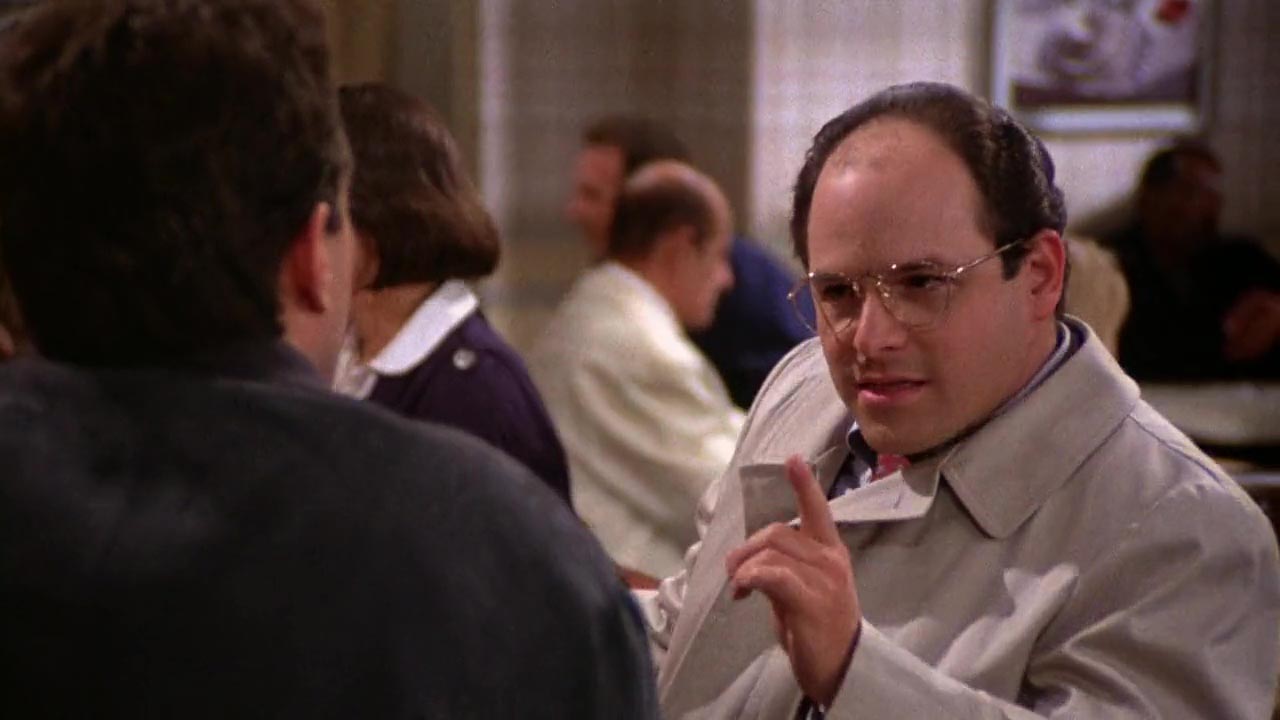 George: To cover my nervousness I started eating an apple, because I think if they hear you chewing on the other end of the phone, it makes you sound casual. Jerry Yeah. Like a farm boy.