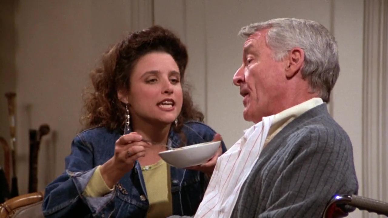 Elaine: (singing) Yankee Bean, Yankee Bean, I like my Yankee Bean. 