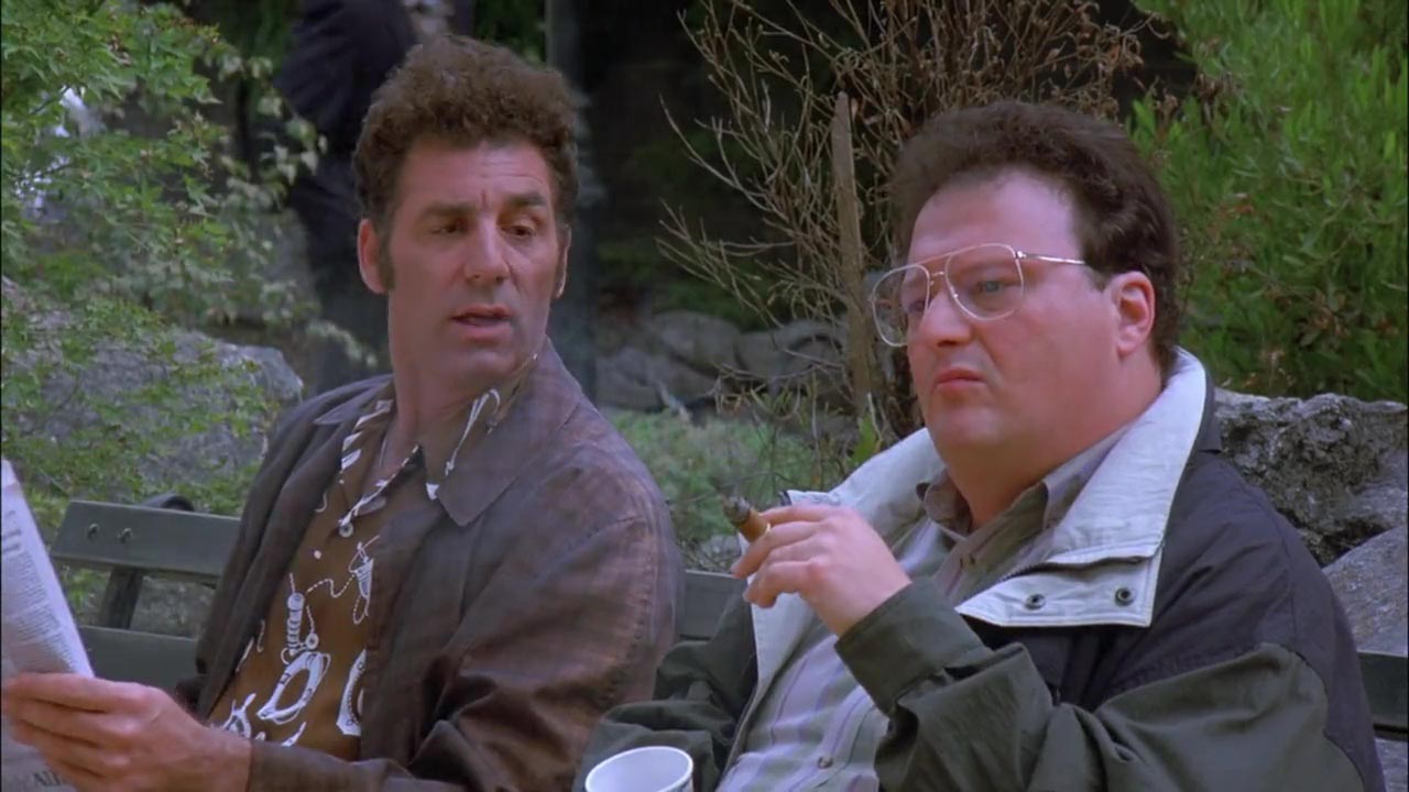 Newman: Do we own Bermuda? Kramer: No. It belongs to the British. Newman: Lucky krauts.