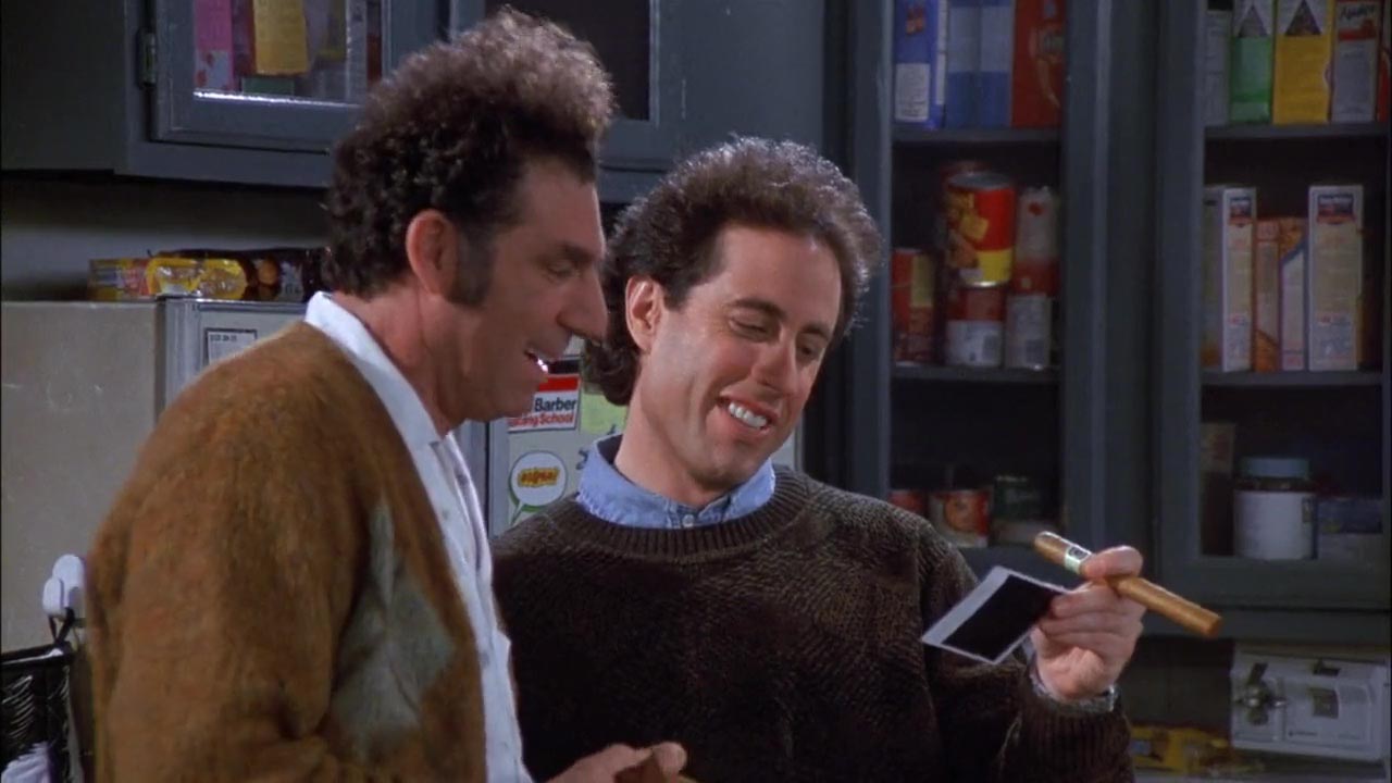 Kramer: Take a look. Mile one-fourteen. Jerry: Aw, looks just like you.