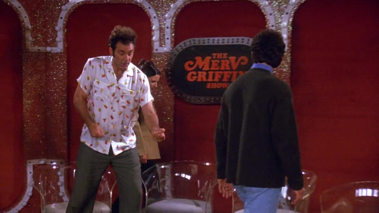 Jerry: How did you get this in here? Kramer: Oh, you just bring it in sideways and hook it.
